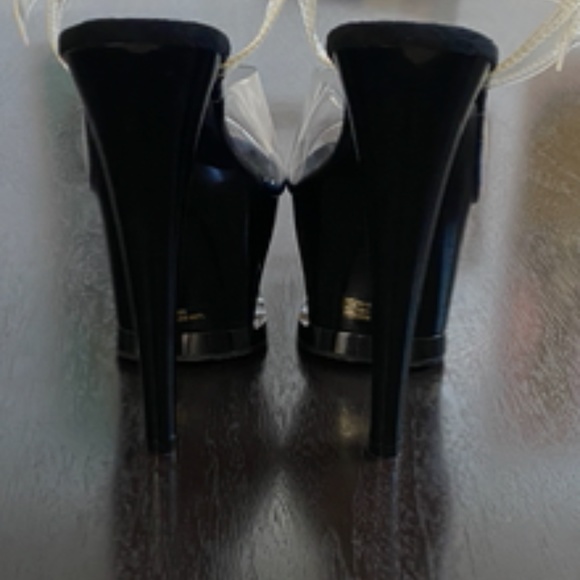 Pleasers Stilettos | MOON-708HRS | Black + Clear + Red Crystal Hearts | NWOT - Picture 11 of 16